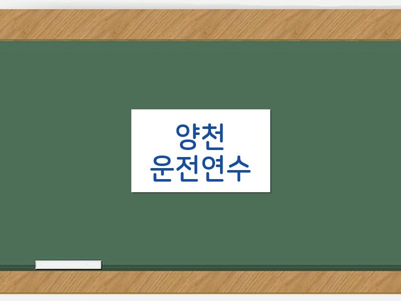 양천운전연수 후기