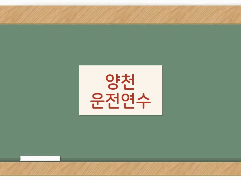양천운전연수 후기