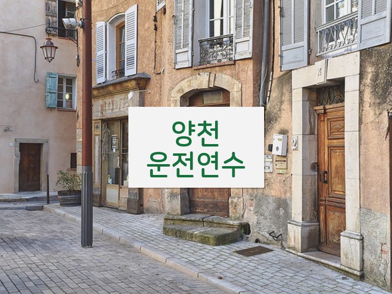 양천운전연수 후기