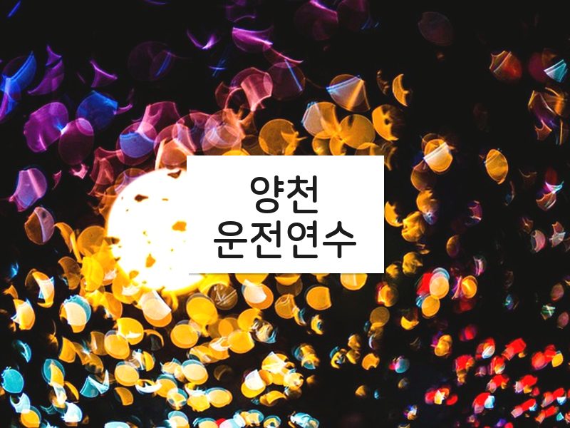 양천운전연수 후기