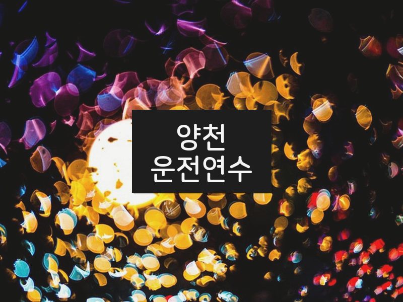 양천운전연수 후기
