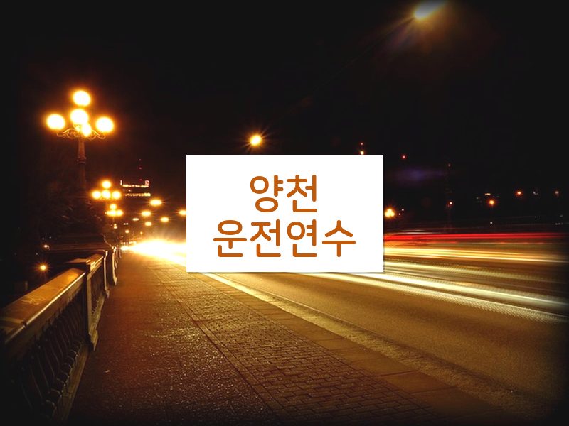 양천운전연수 후기