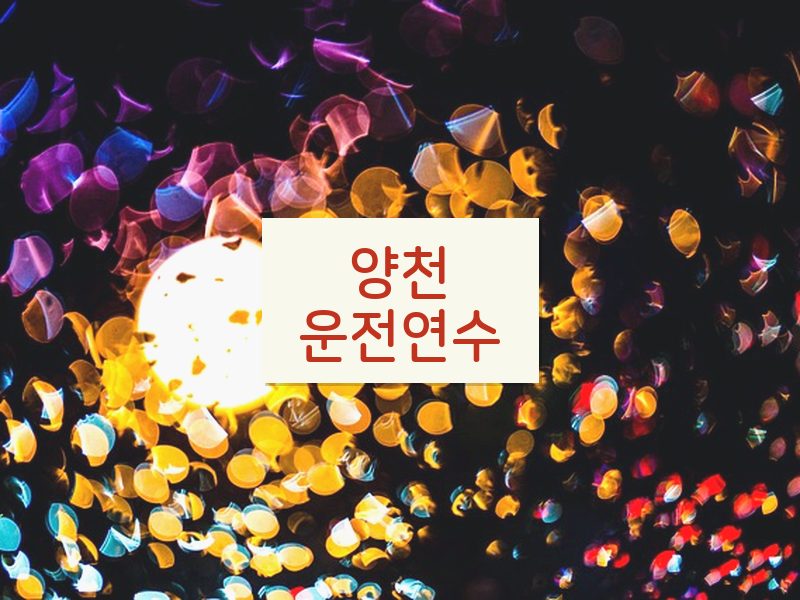 양천운전연수 후기