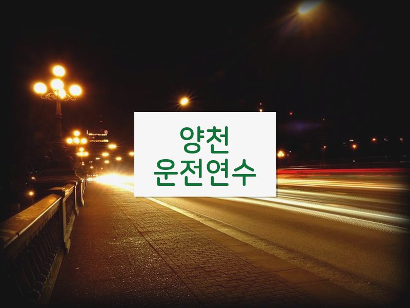 양천운전연수 후기