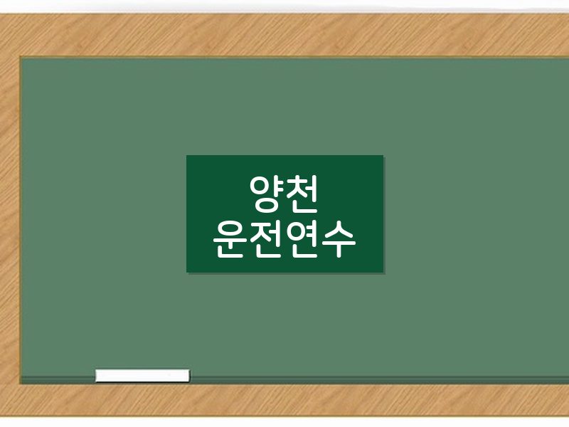 양천운전연수 후기