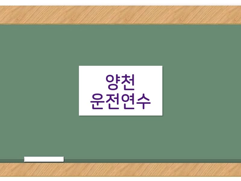양천운전연수 후기