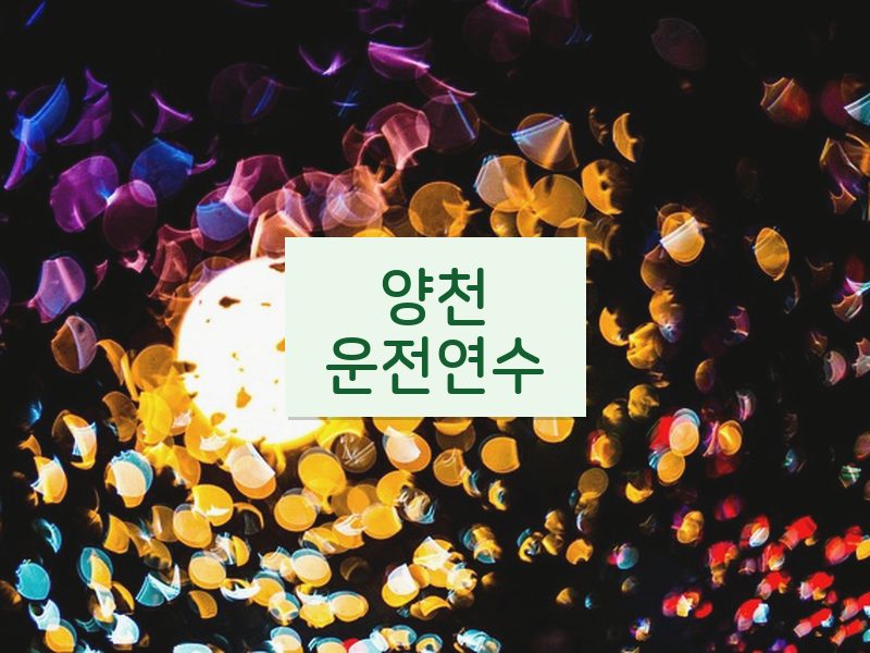 양천운전연수 후기