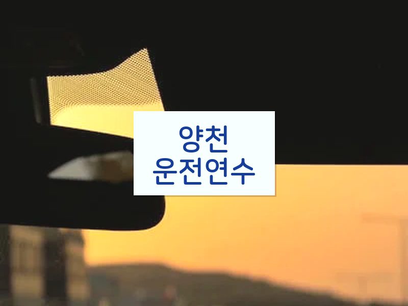 양천운전연수 후기