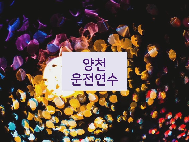 양천운전연수 후기