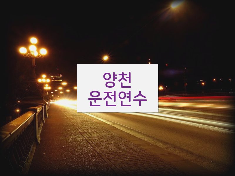 양천운전연수 후기