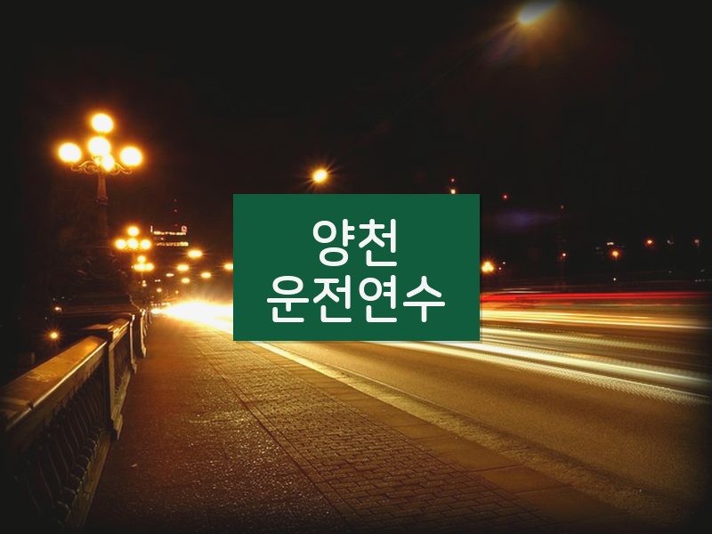 양천운전연수 후기