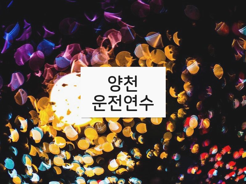 양천운전연수 후기